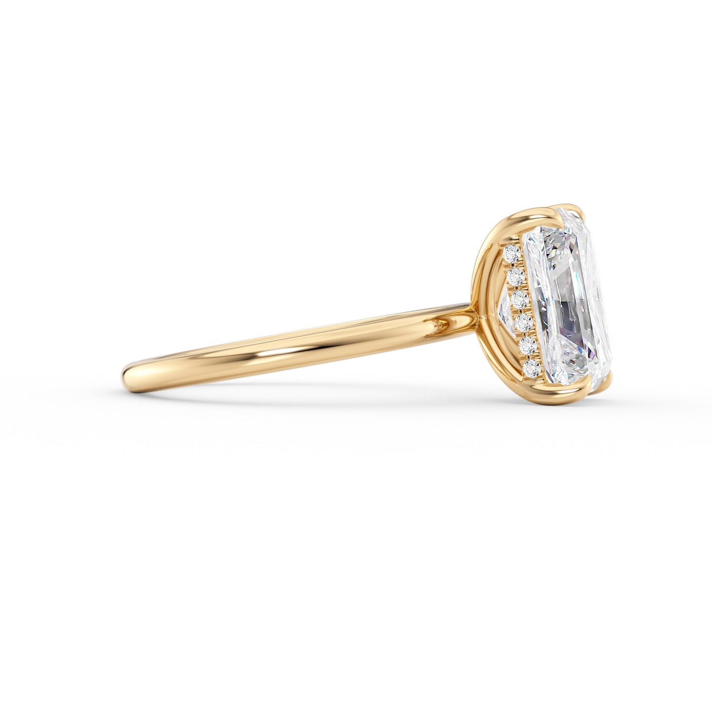 Athena-2.0 Carats Radiant Moissanite Hidden Halo Engagement Ring