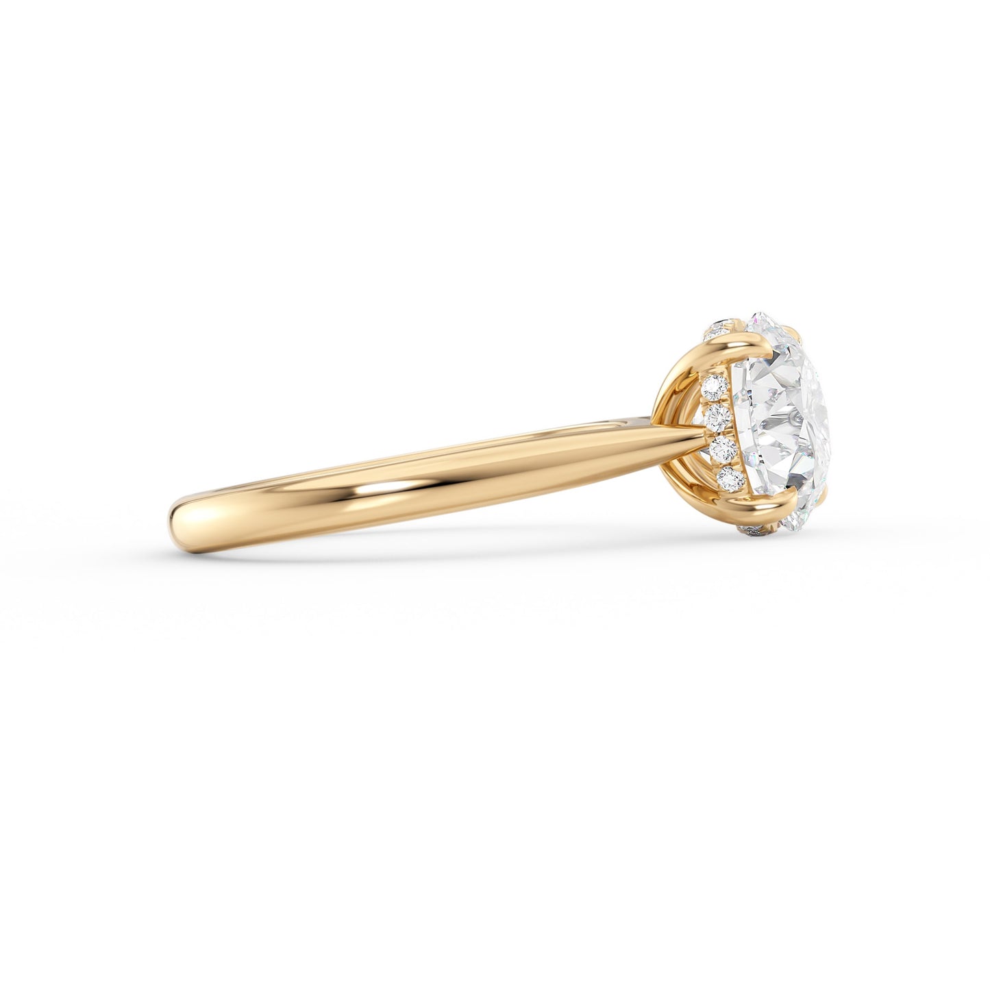 Emma-1.20 Carats Round Moissanite Hidden Halo Engagement Ring