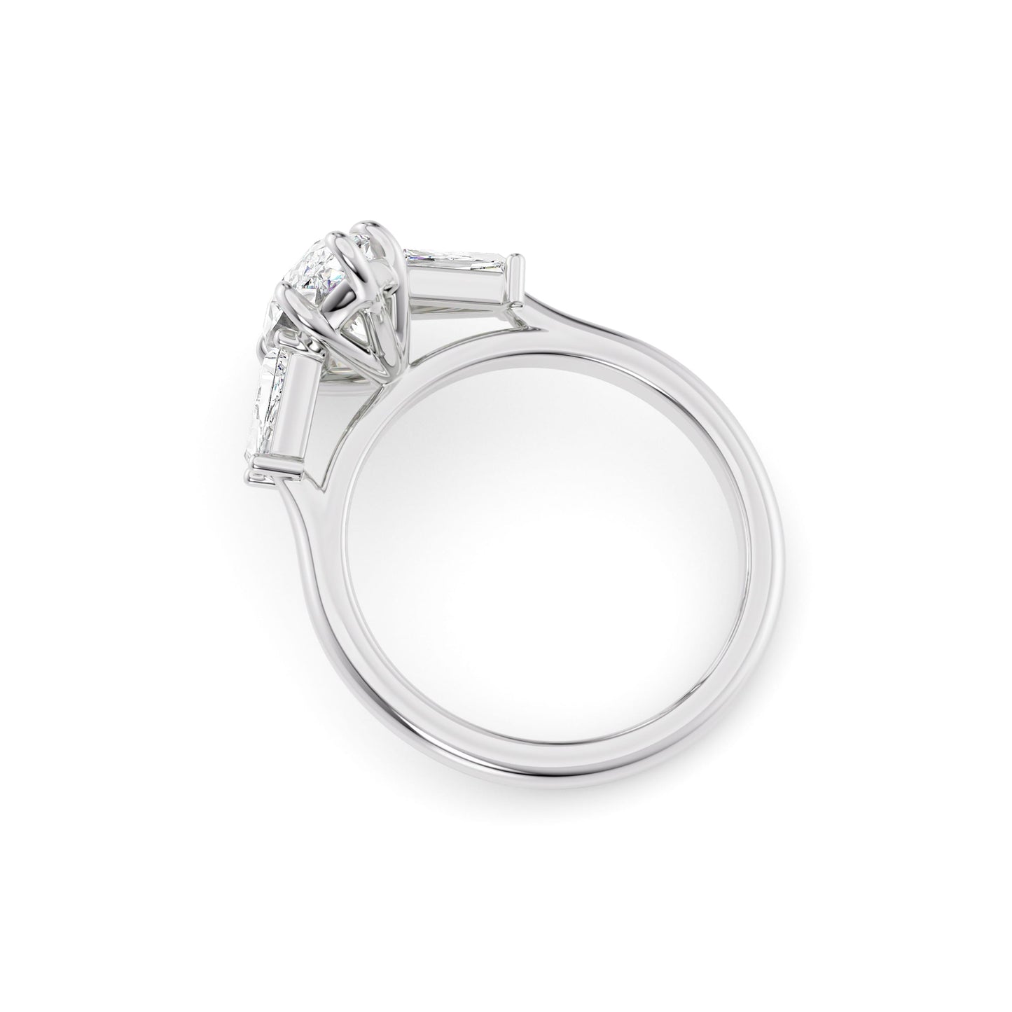 Madison-1.80 Carats Marquise Moissanite Three Stone Engagement Ring