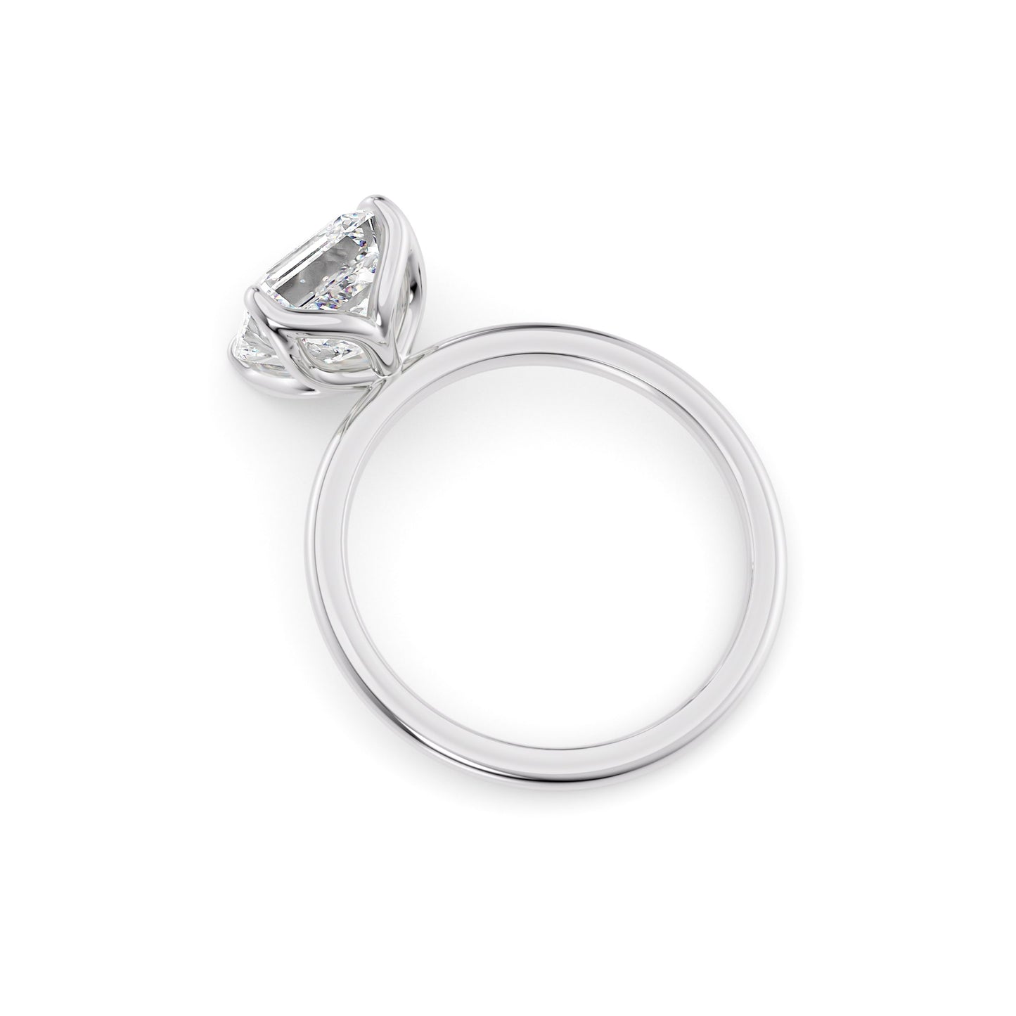 Daisy-1.0 Carats Asscher Moissanite Solitaire Engagement Ring