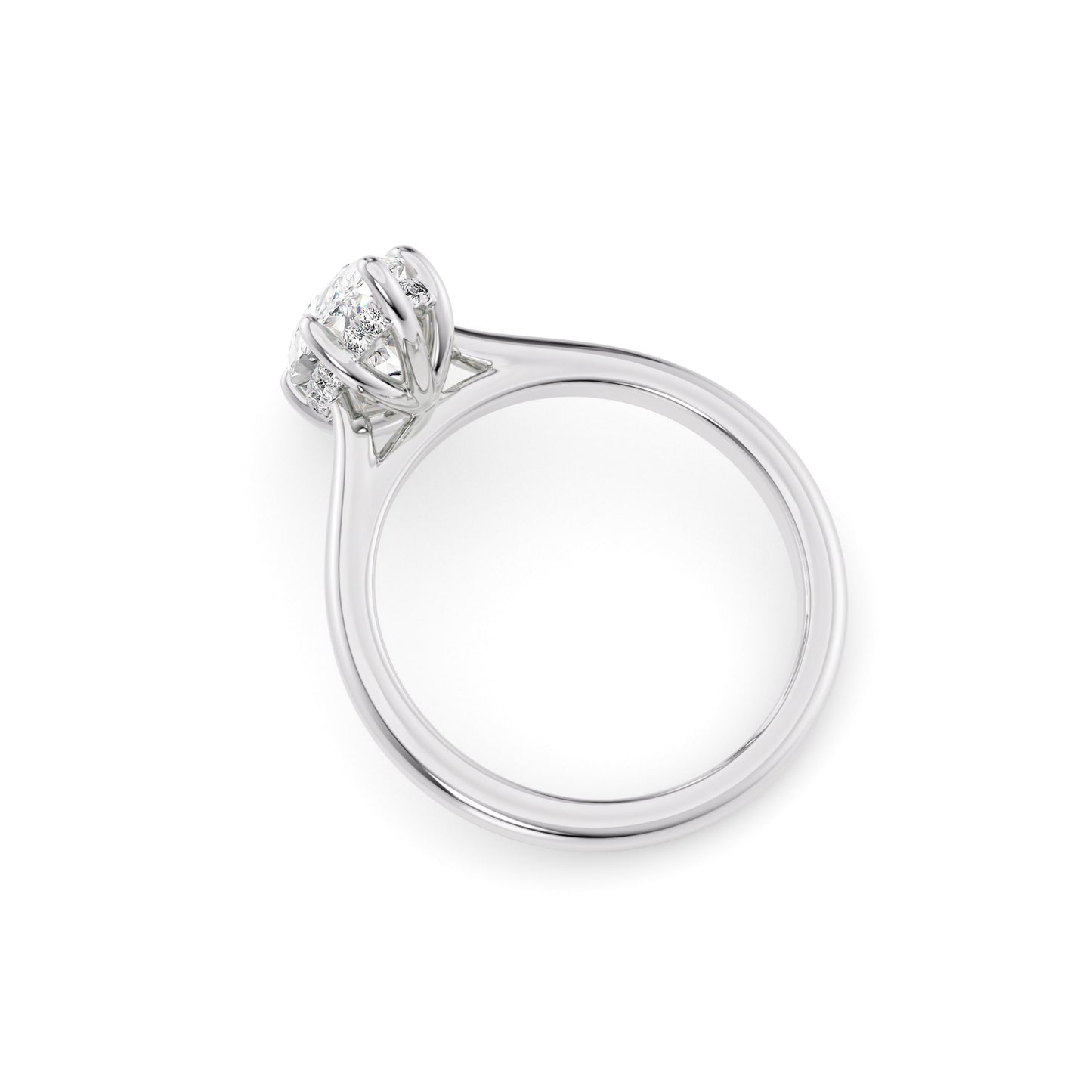 Zoe-1.0 Carats Marquise Moissanite Hidden Halo Engagement Ring