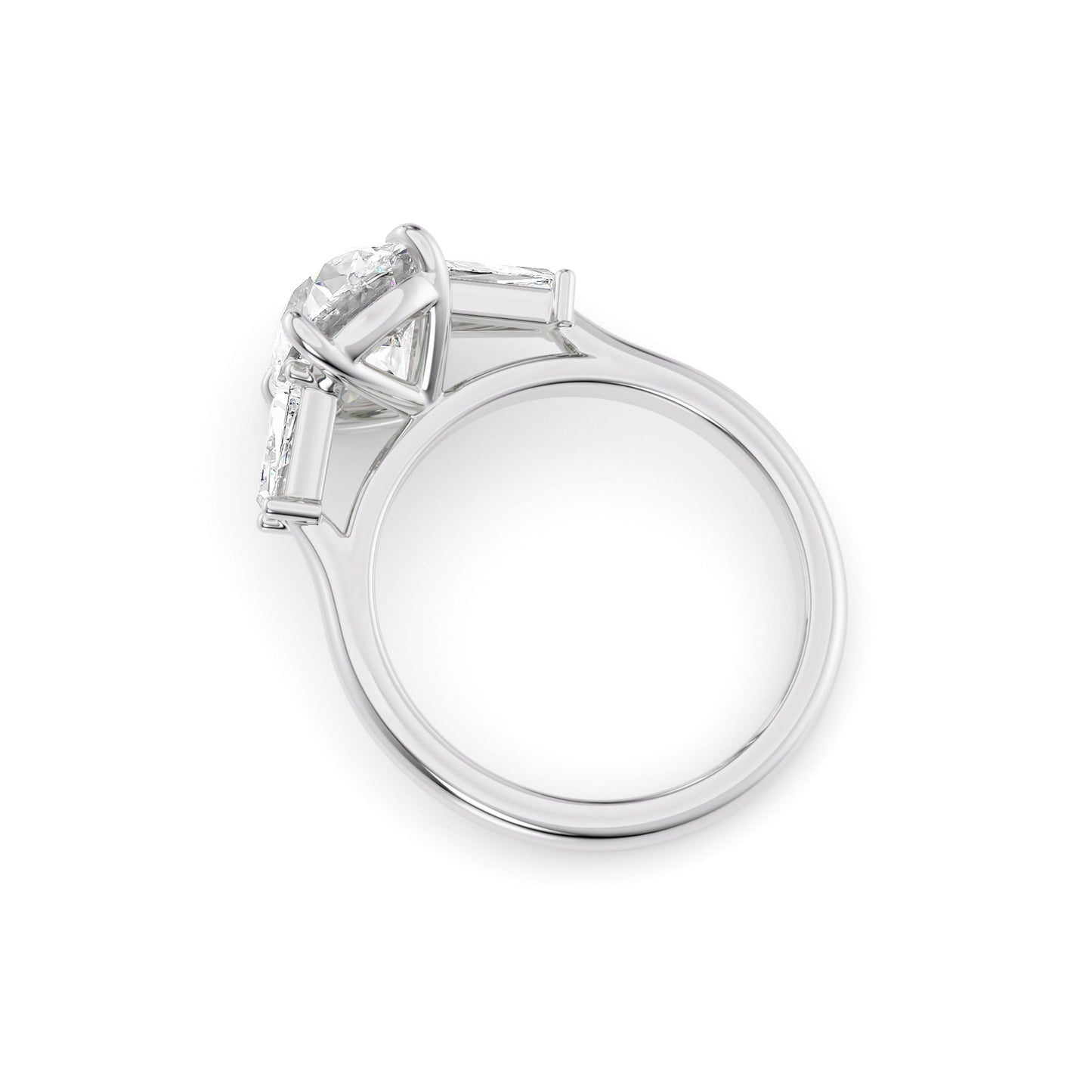 Summer-2.20 Carats Cushion Moissanite Three Stone Engagement Ring
