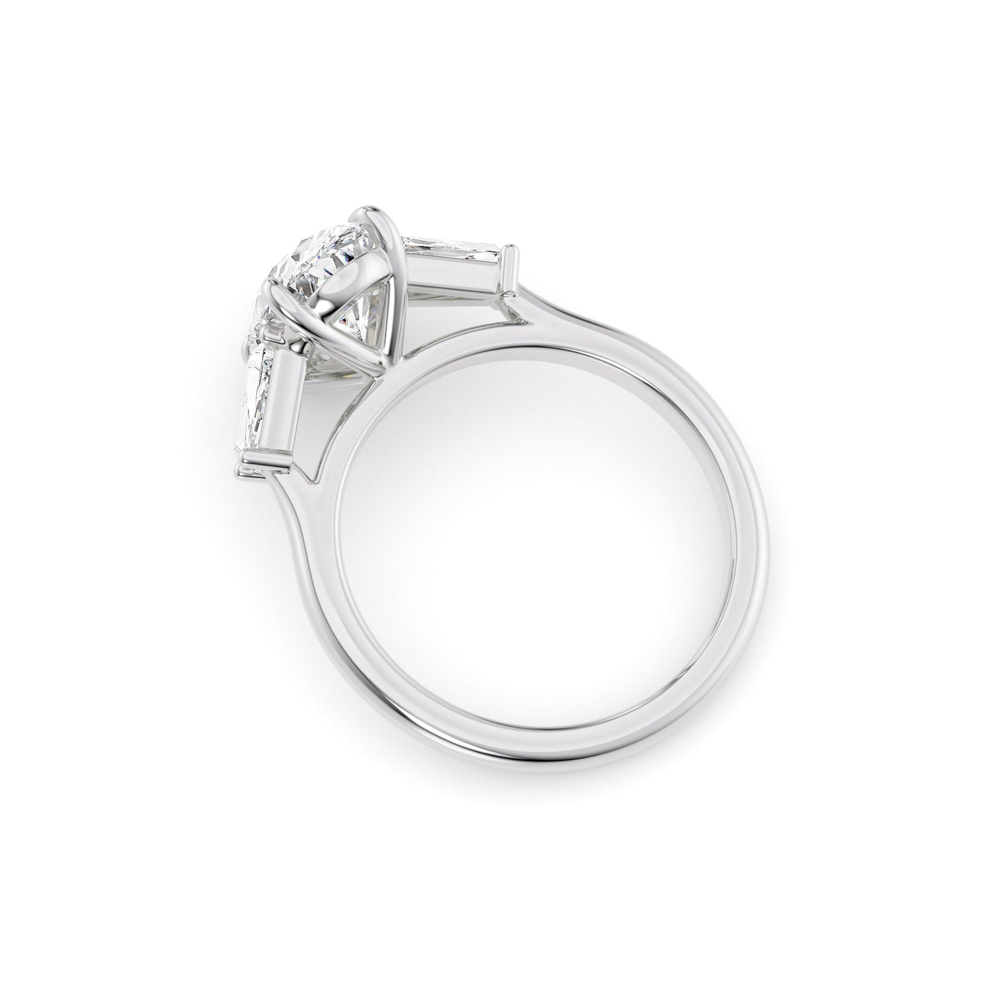 Seraphina-1.80 Carats Oval Moissanite Three Stone Engagement Ring