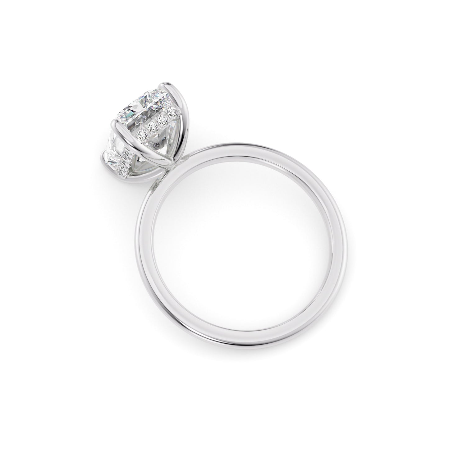 Athena-2.0 Carats Radiant Moissanite Hidden Halo Engagement Ring