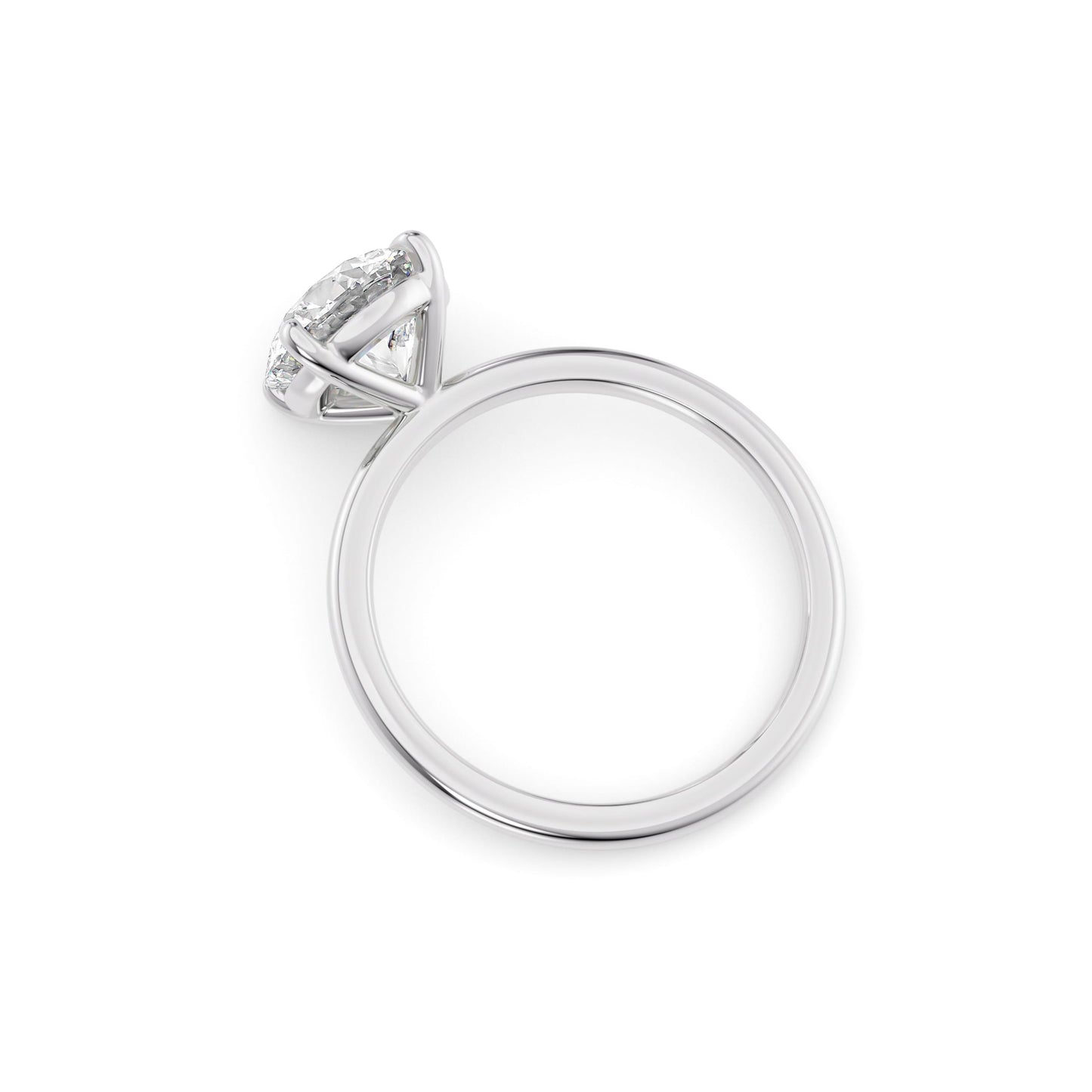 Ariana-1.0 Carats Round Moissanite Solitaire Engagement Ring