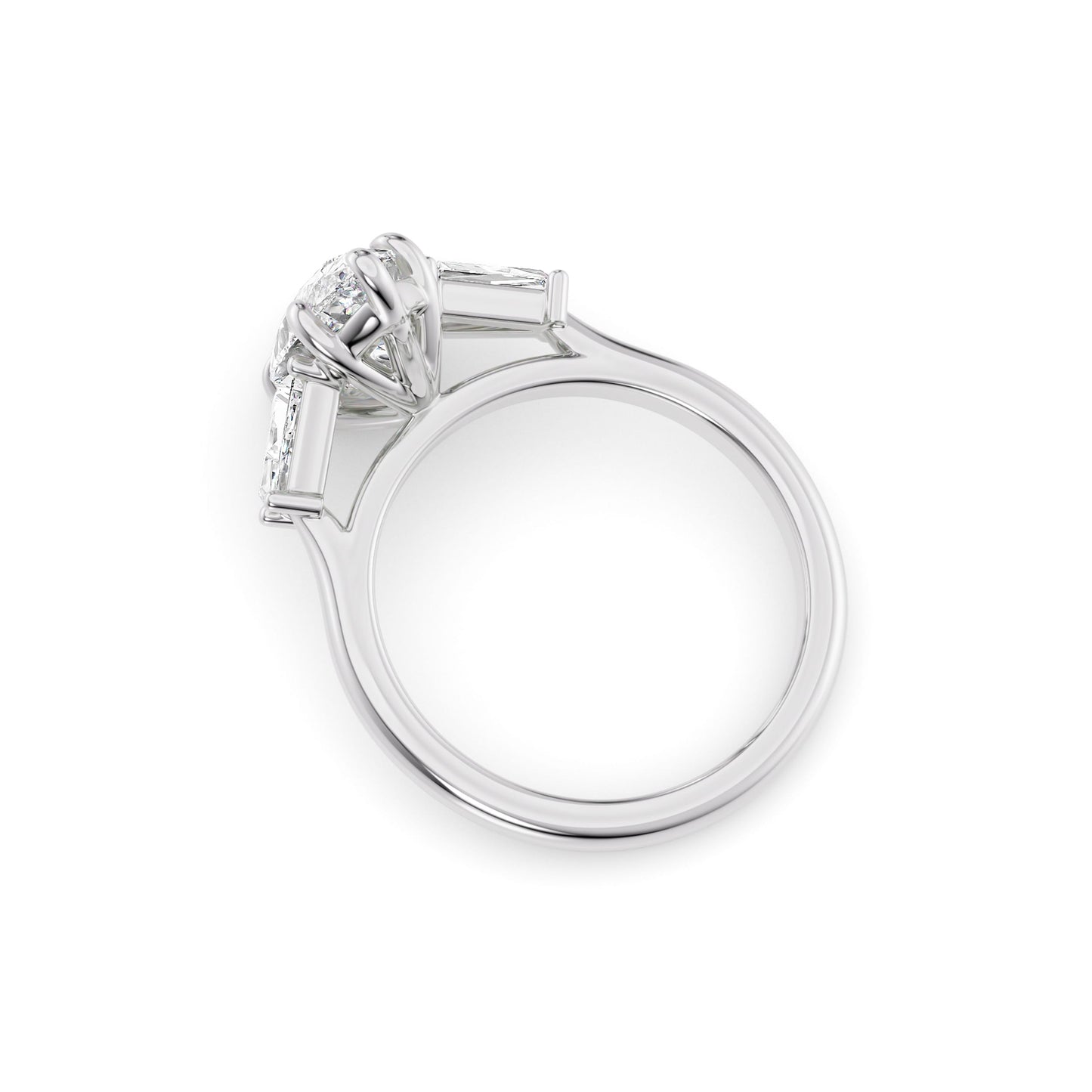 Reagan-1.80 Carats Pear Moissanite Three Stone Engagement Ring