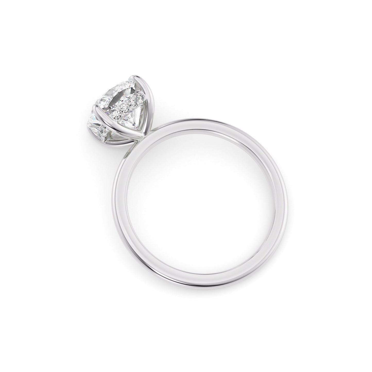 Brielle-1.30 Carats Cushion Moissanite Hidden Halo Engagement Ring