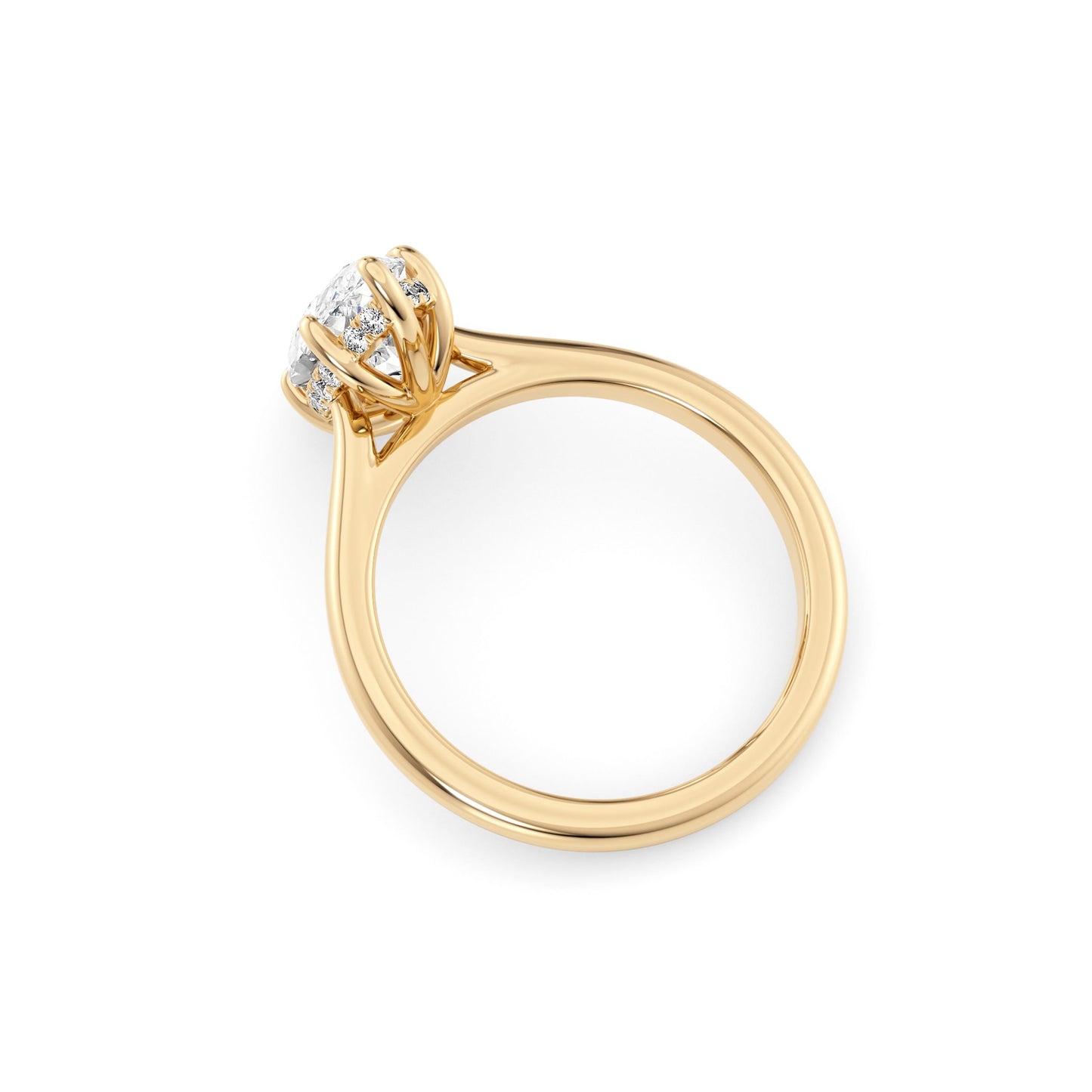 Zoe-1.0 Carats Marquise Moissanite Hidden Halo Engagement Ring