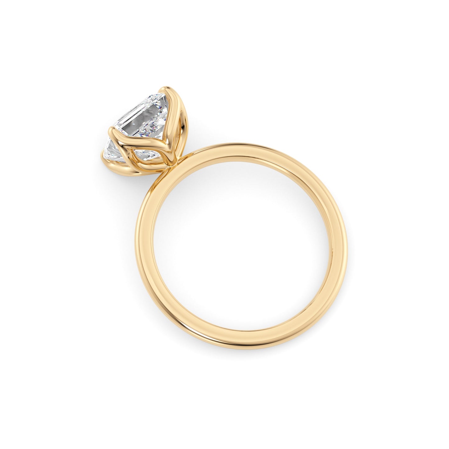 Daisy-1.0 Carats Asscher Moissanite Solitaire Engagement Ring