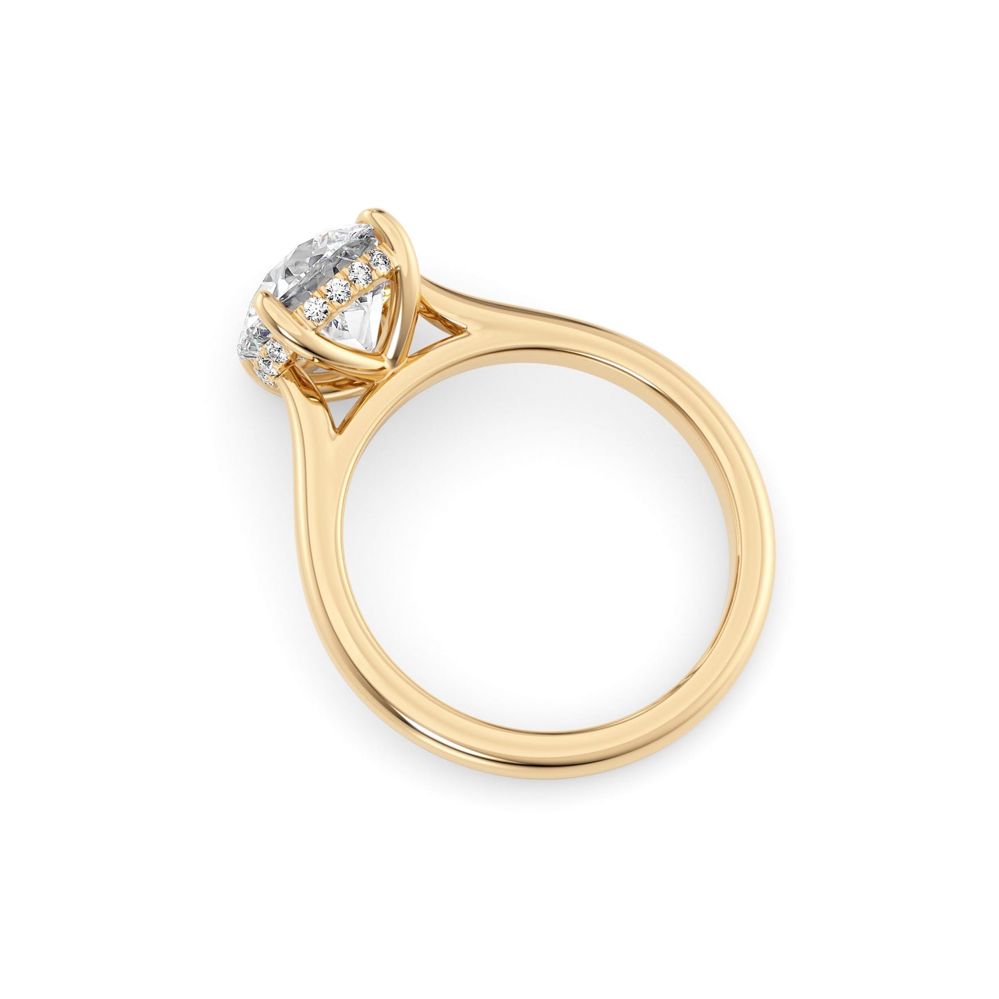 Emma-1.20 Carats Round Moissanite Hidden Halo Engagement Ring