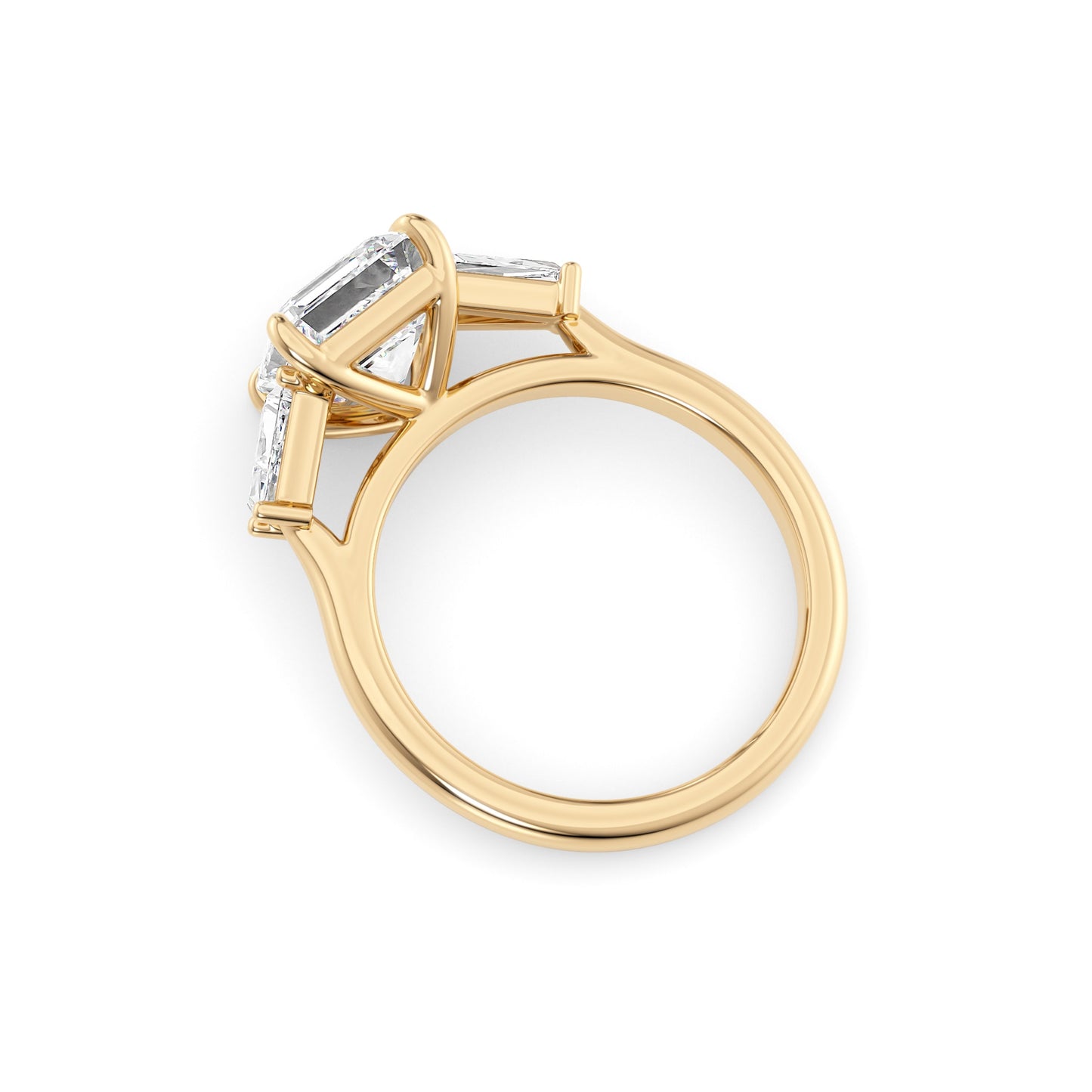 Makayla-1.50 Carats Asscher Moissanite Three Stone Engagement Ring
