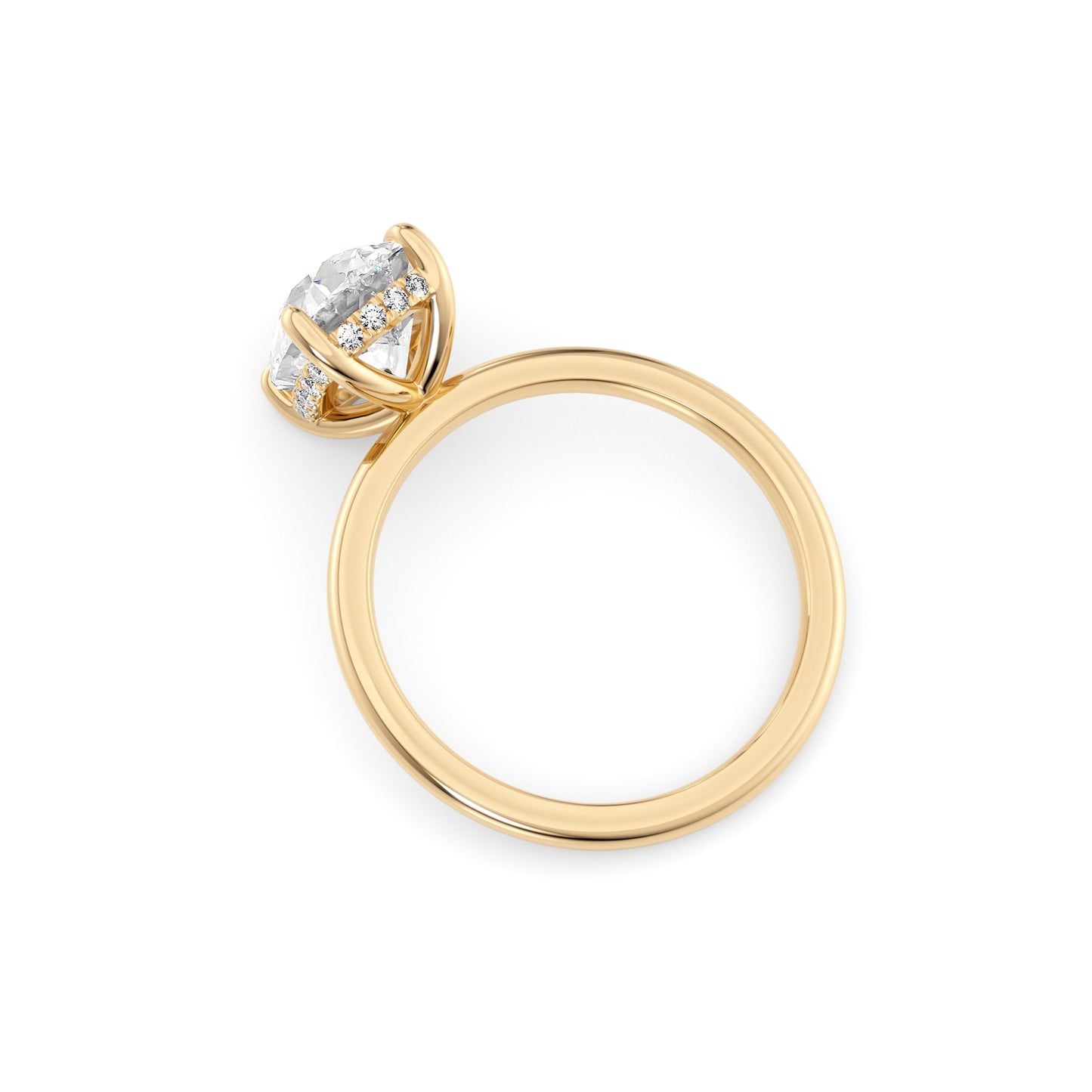 Daisy-1.80 Carats Cushion Moissanite Hidden Halo Engagement Ring
