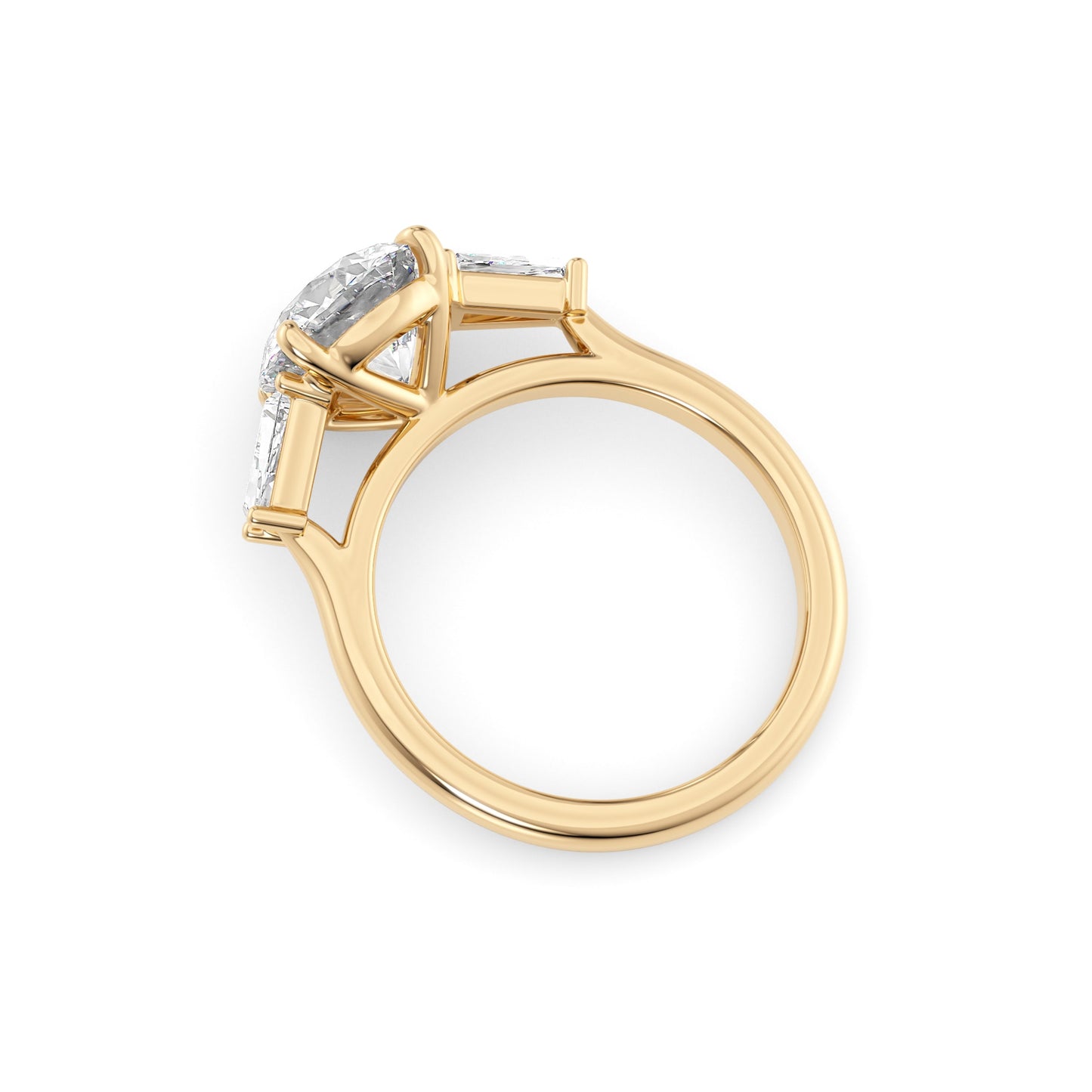 Madeline-2.80 Carats Round Moissanite Three Stone Engagement Ring