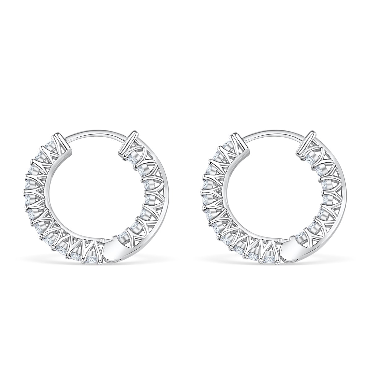 Chloe- 0.10 TCW Round Moissanite Hoop Stud Earrings