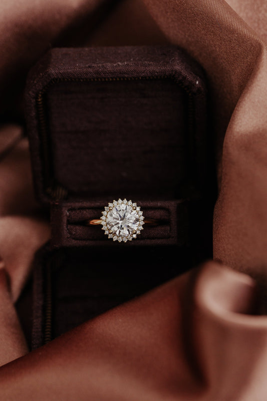 2.0 CT Carats Round Cut Moissanite diamond Halo Style Engagement Ring
