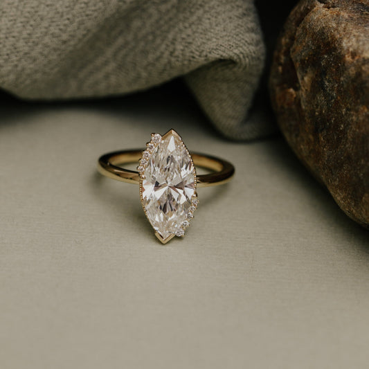 2.0-3.0 CT Carats Marquise Cut Moissanite diamond Cluster Style Engagement Ring