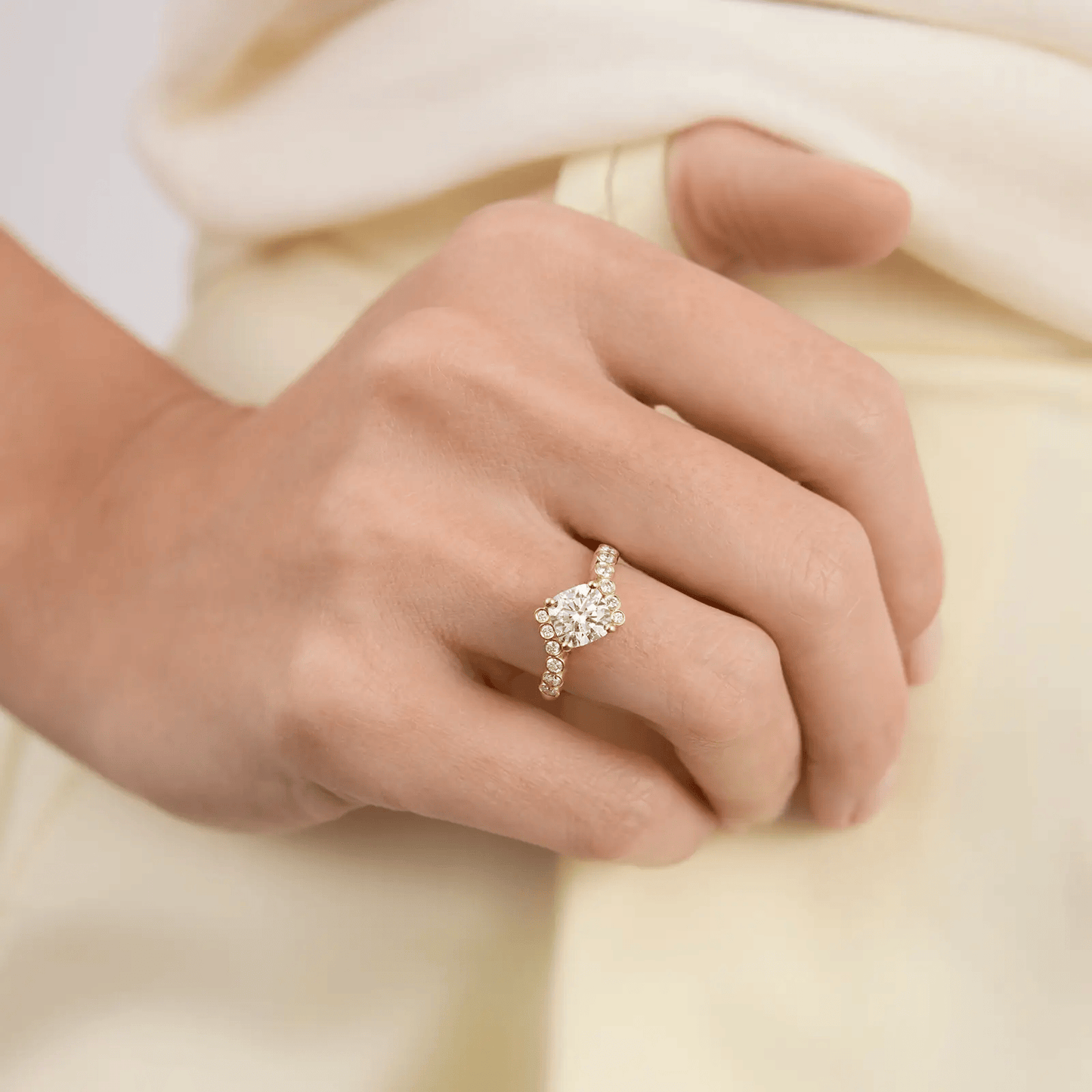 1.50 CT Cushion Diamond Bypass Engagement Ring