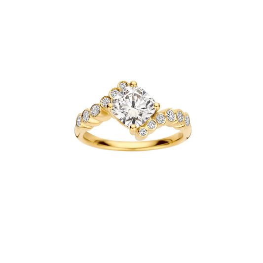 1.50 CT Cushion Diamond Bypass Engagement Ring