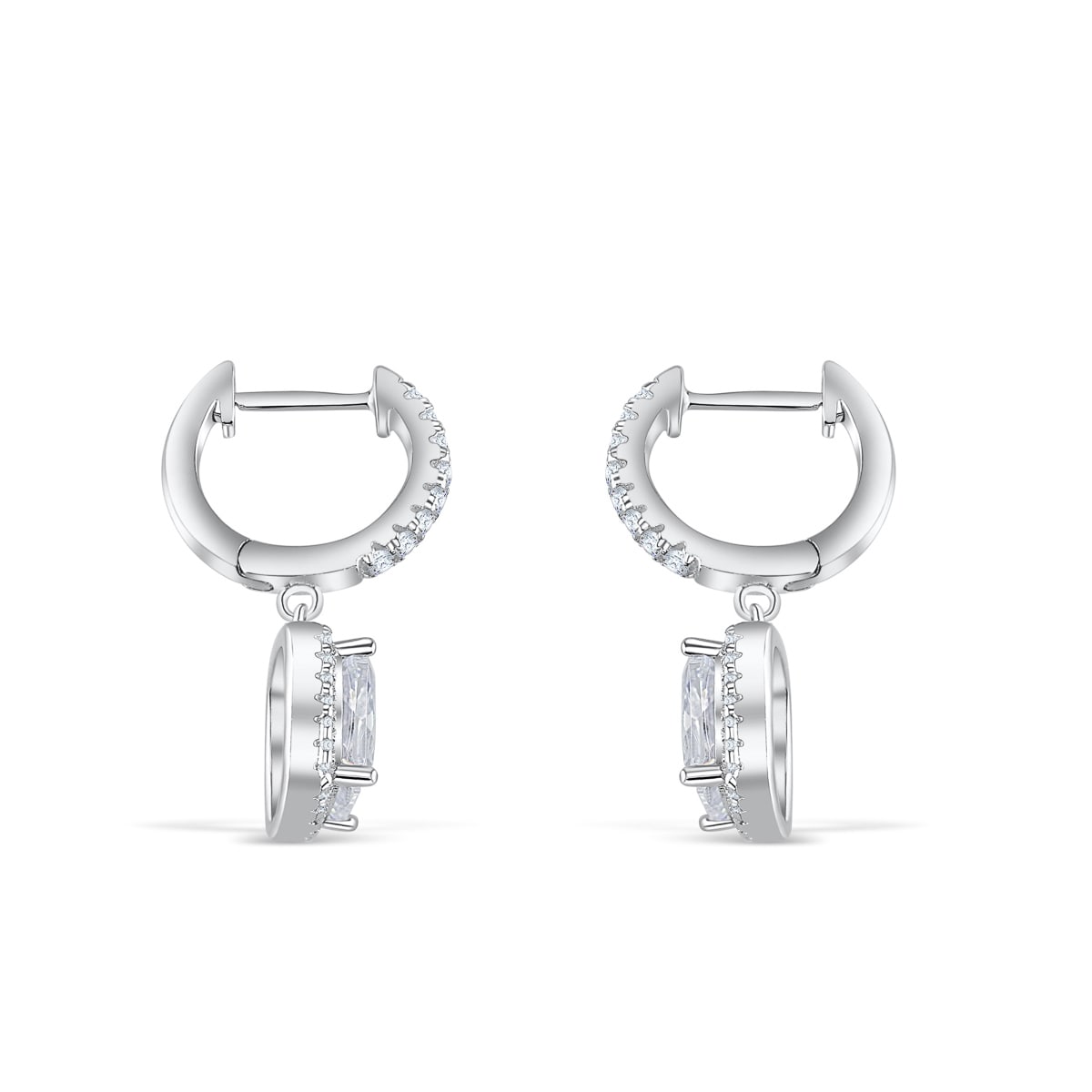 Penelope- 3.0 CT Cushion Moissanite Drop Stud Earrings