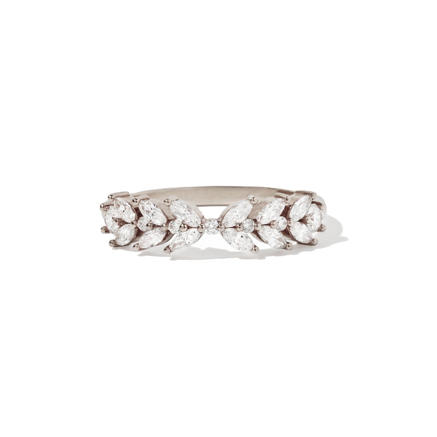 0.51 TCW Round & Marquise cluster Wedding Band