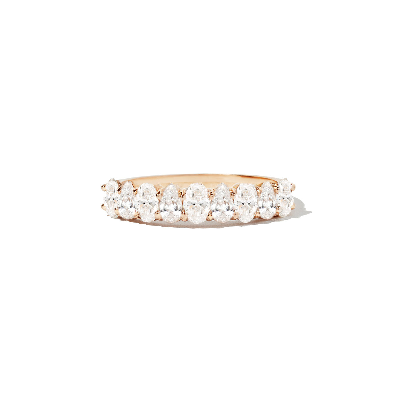0.77 TCW Oval and Pear Eternity Wedding Band