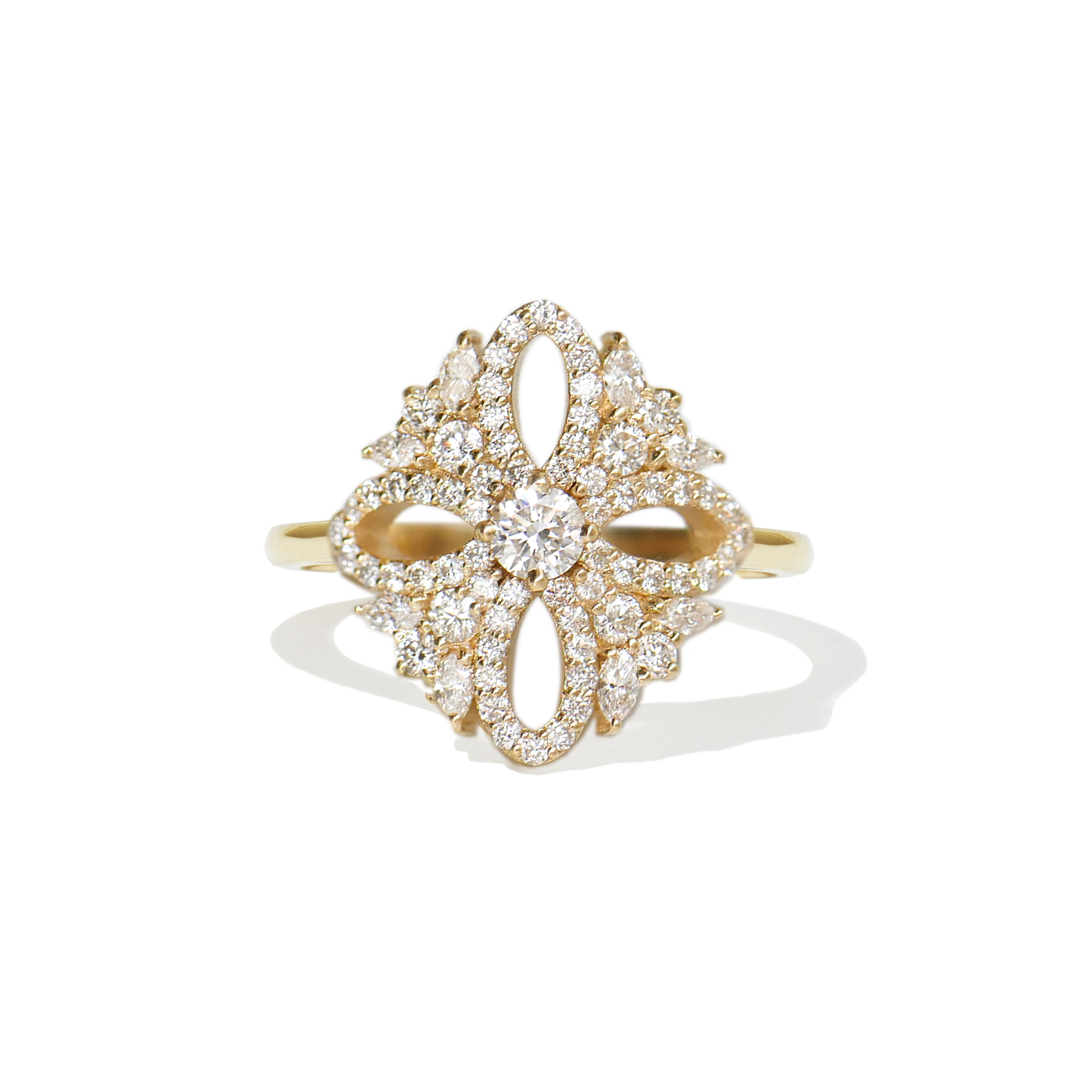 1.0 CT Round Shape CVD Diamond vintage-inspired Engagement Ring