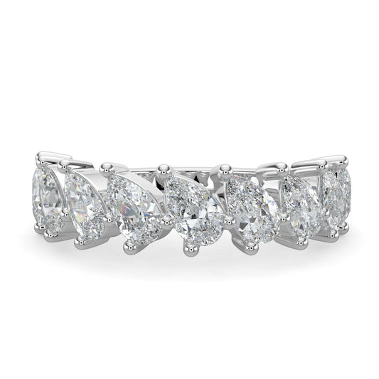 Charlotte-0.80 TCW Pear Moissanite Half Eternity Wedding Band