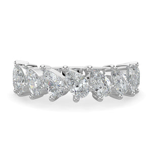 Charlotte-0.80 TCW Pear Moissanite Half Eternity Wedding Band