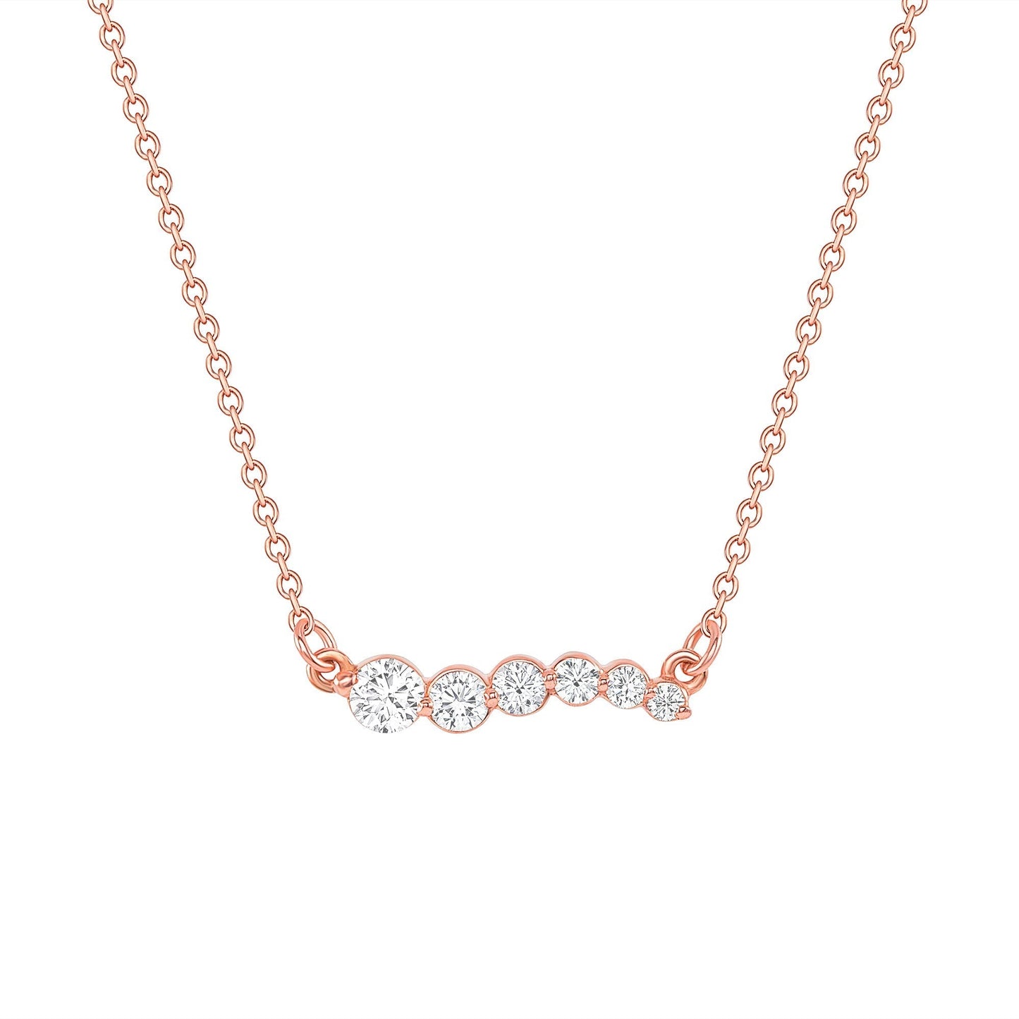 Eleanor-0.30 Carats Round Moissanite Pave Necklace