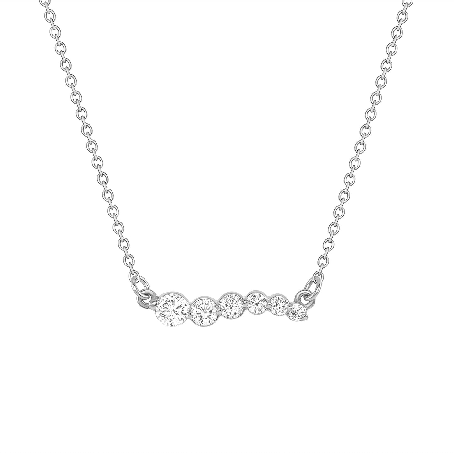 Eleanor-0.30 Carats Round Moissanite Pave Necklace
