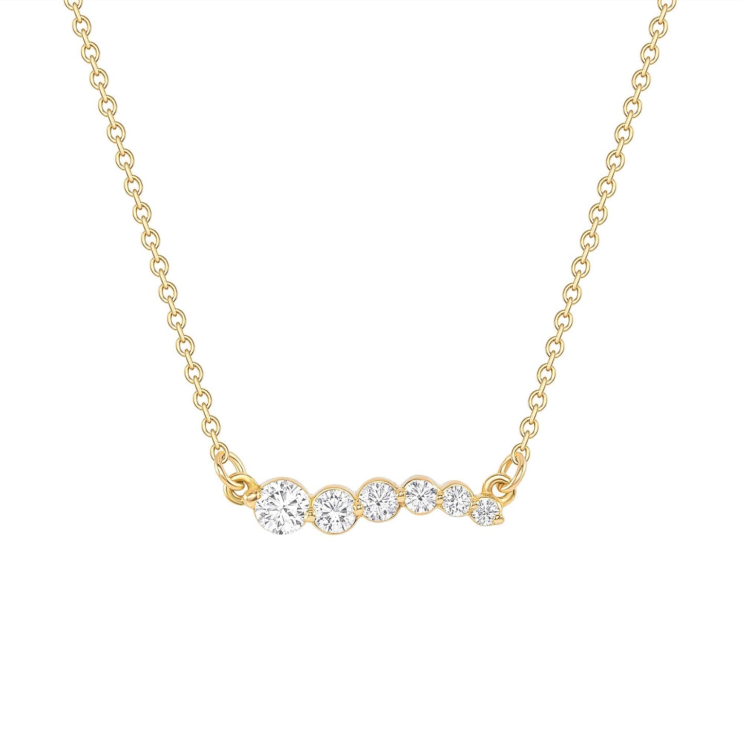 Eleanor-0.30 Carats Round Moissanite Pave Necklace