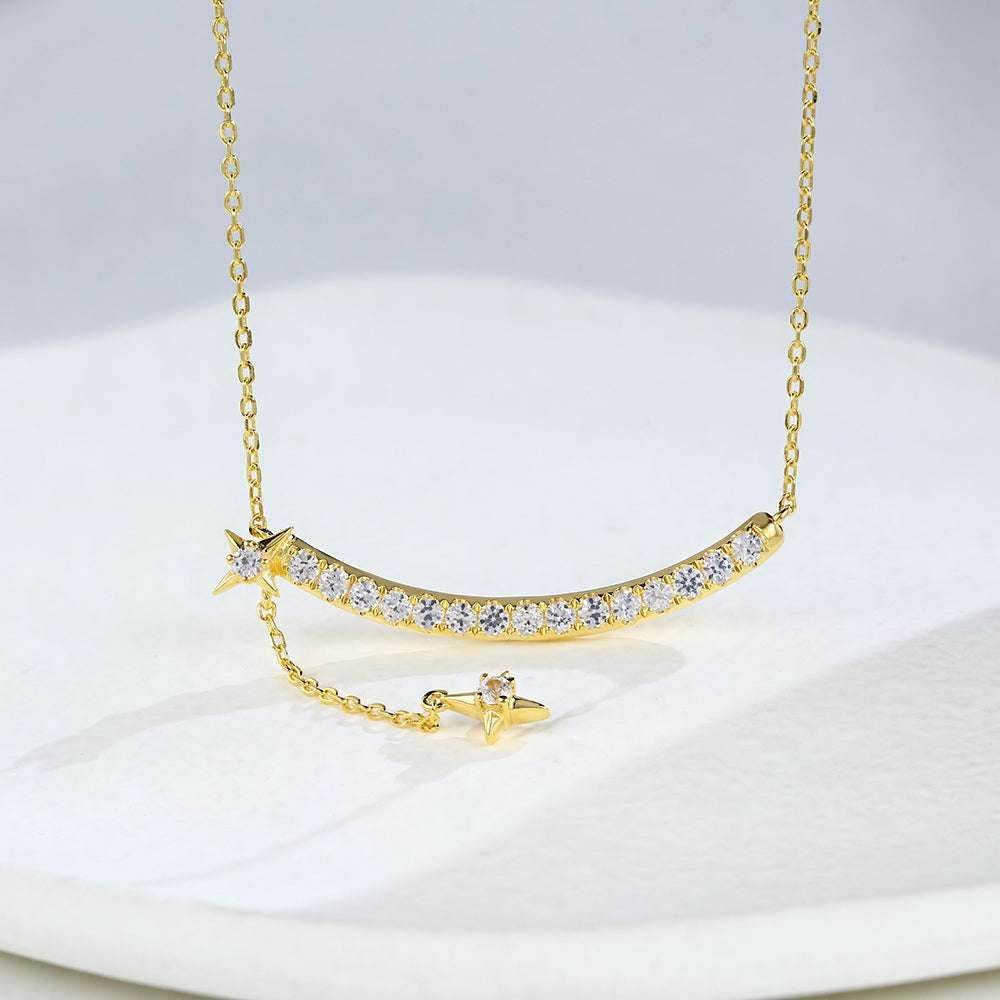 Natalie-0.25 Carats Round Moissanite Curves Necklace