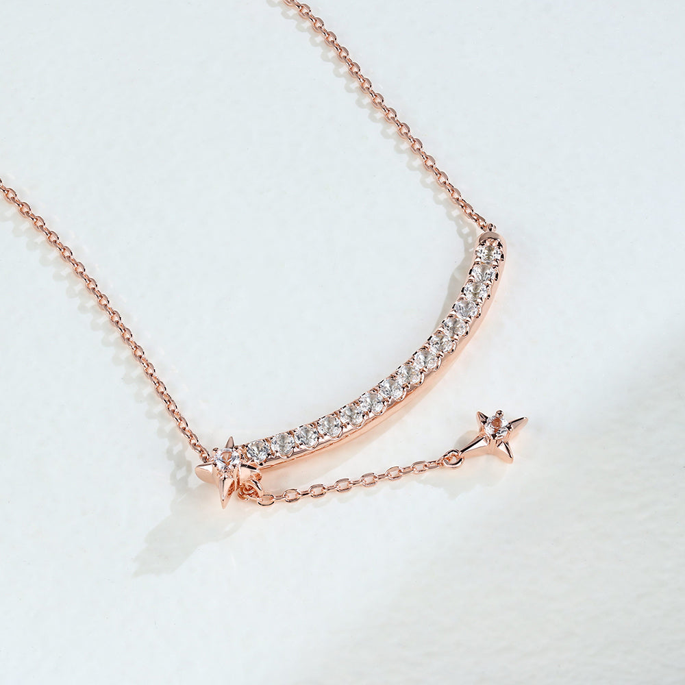 Natalie-0.25 Carats Round Moissanite Curves Necklace