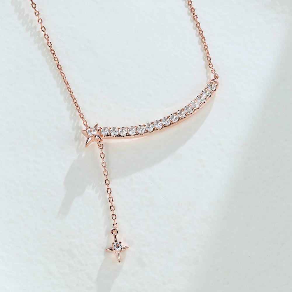 Natalie-0.25 Carats Round Moissanite Curves Necklace