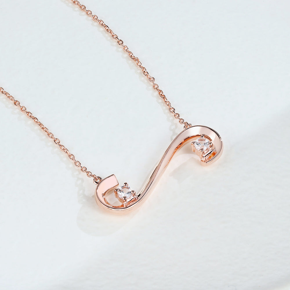 Skylar-0.28 Carats Round Moissanite Wave Necklace