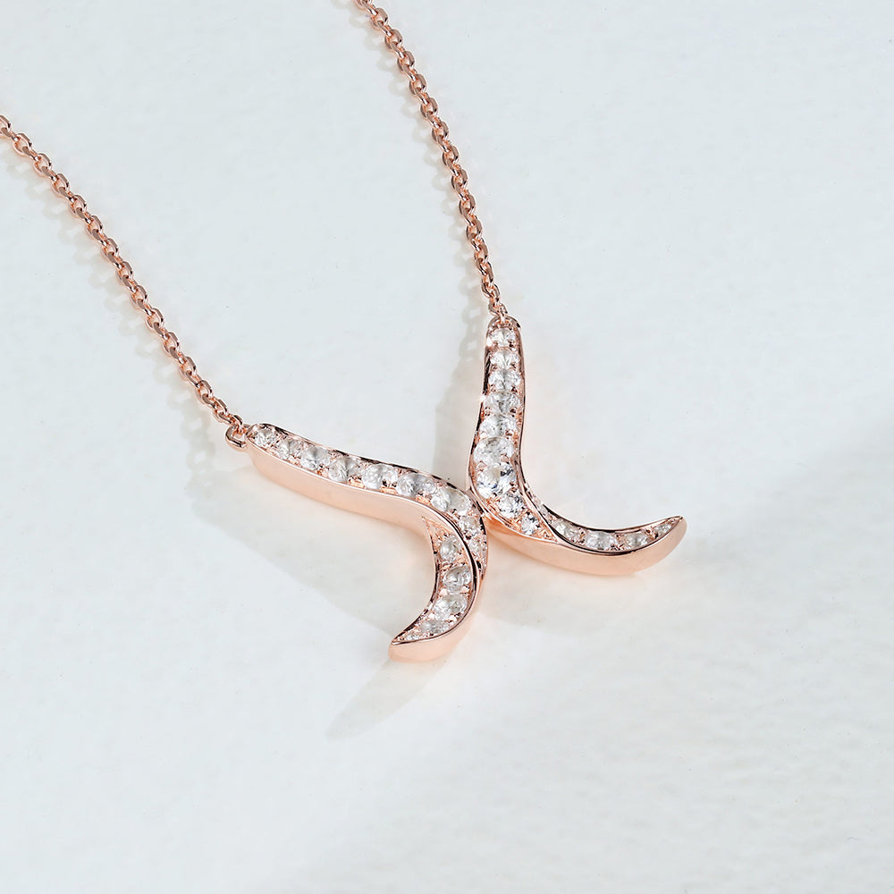 Anna-0.89 Carats Round Moissanite X-shaped Necklace