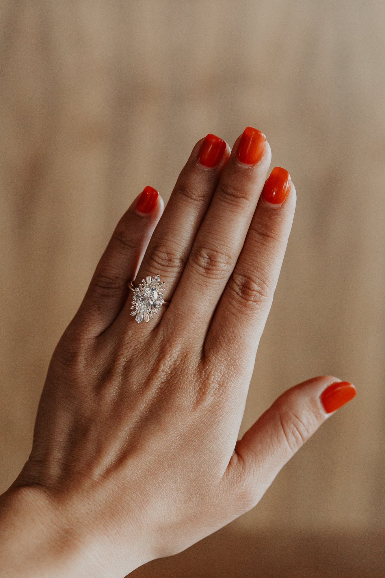 1.0 -3.0 CT Carats Oval Cut Moissanite diamond Cluster Style Engagement Ring