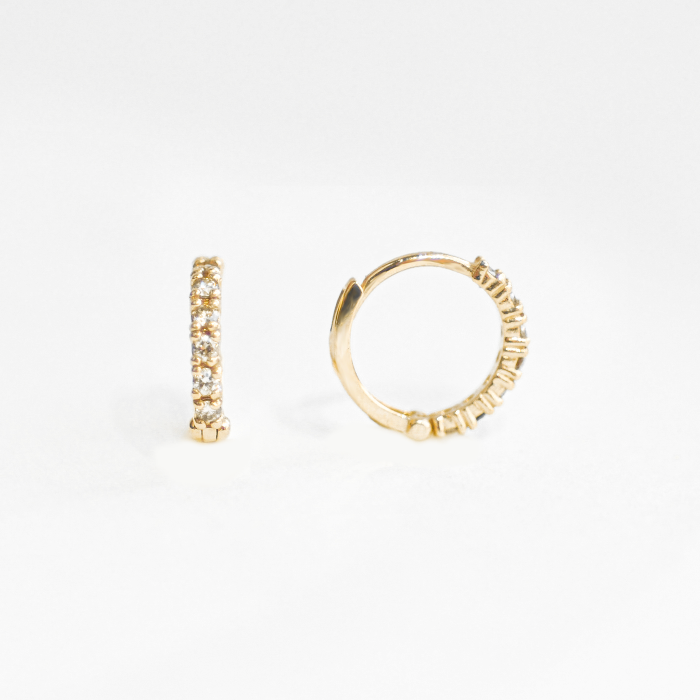 0.14 CT Round Moissanite Hoop Stud Earrings