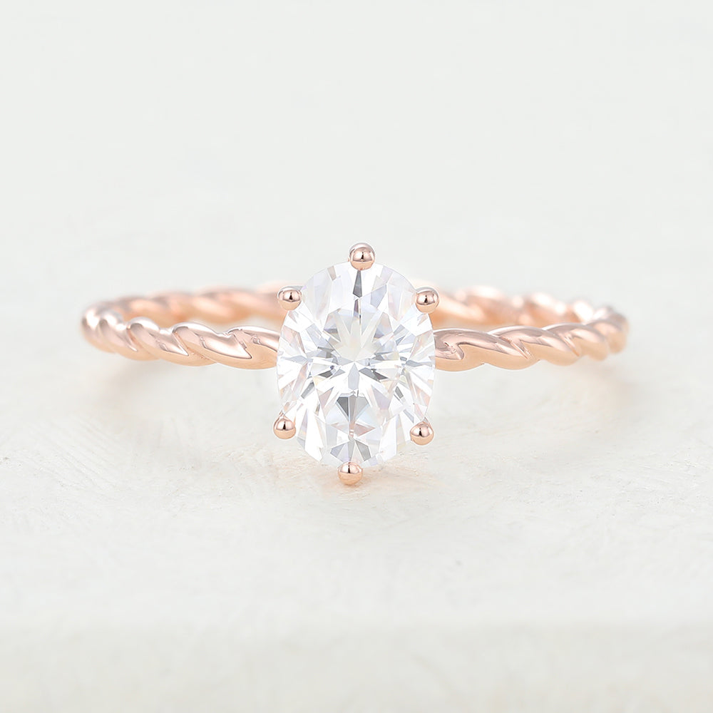 Miriam-1.33 Carats Oval Moissanite Solitaire Engagement Ring
