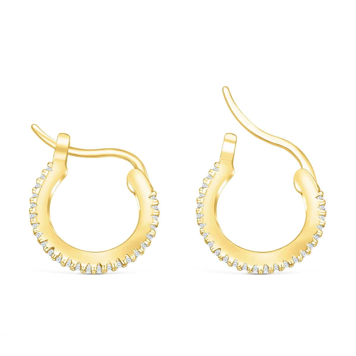 Hannah- 0.7 TCW Round Moissanite Hoop Stud Earrings