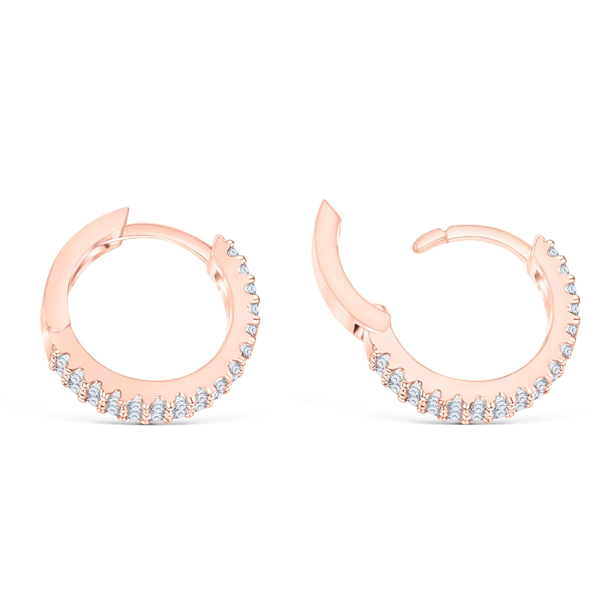 Victoria- 1.0 TCW Round Moissanite Hoop Stud Earrings