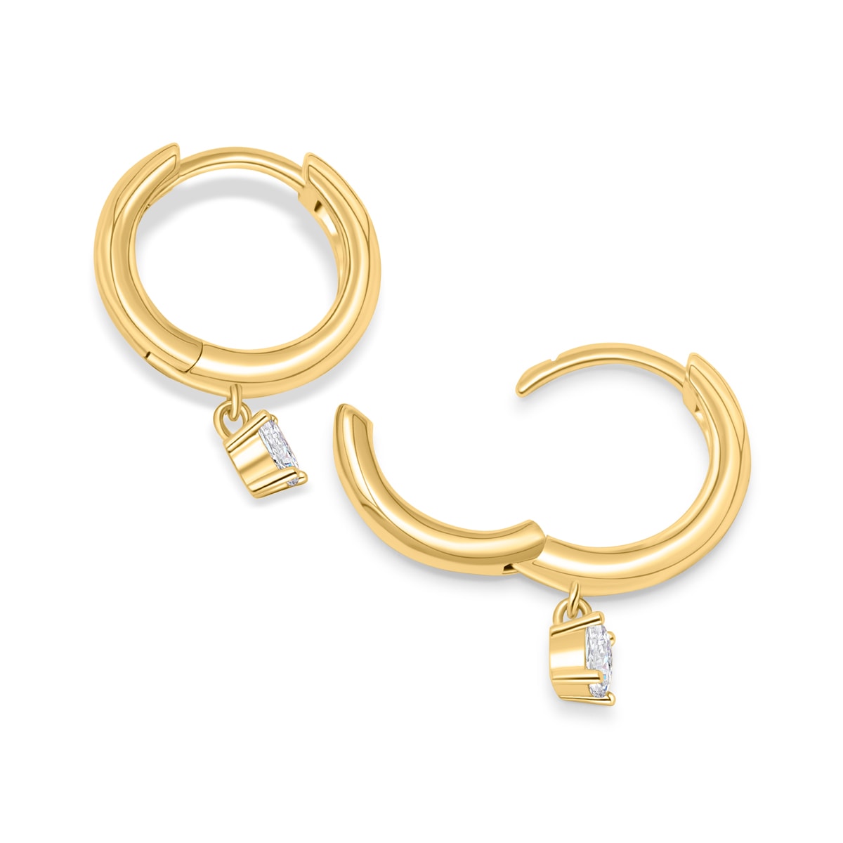 Ellie- 1.0 CT Oval Moissanite Dangle Hoop Stud Earrings