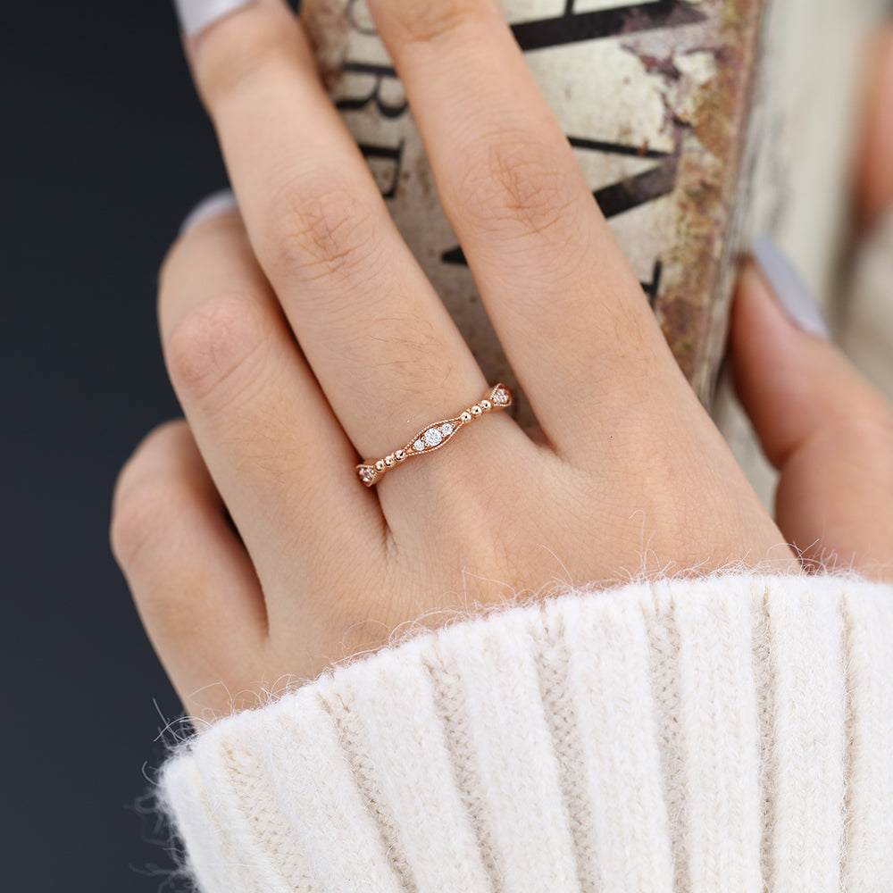 Sadie-0.17 TCW Round Moissanite Eternity Wedding Band