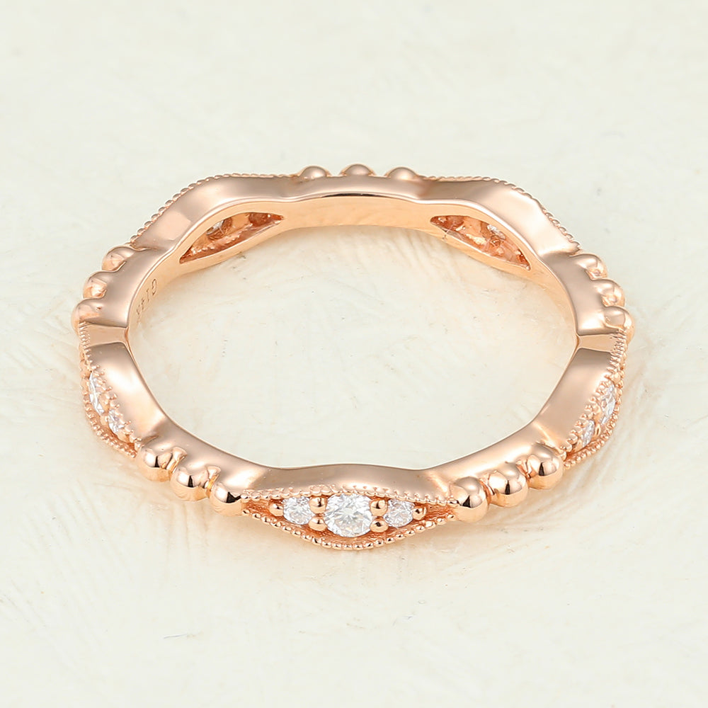 Sadie-0.17 TCW Round Moissanite Eternity Wedding Band