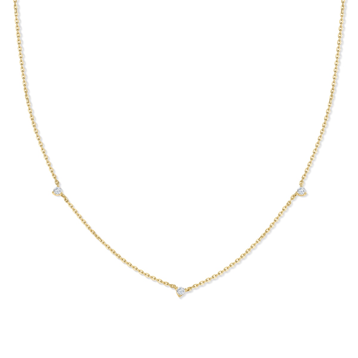 Luna-0.03 Carats Round Moissanite Dainty Necklace