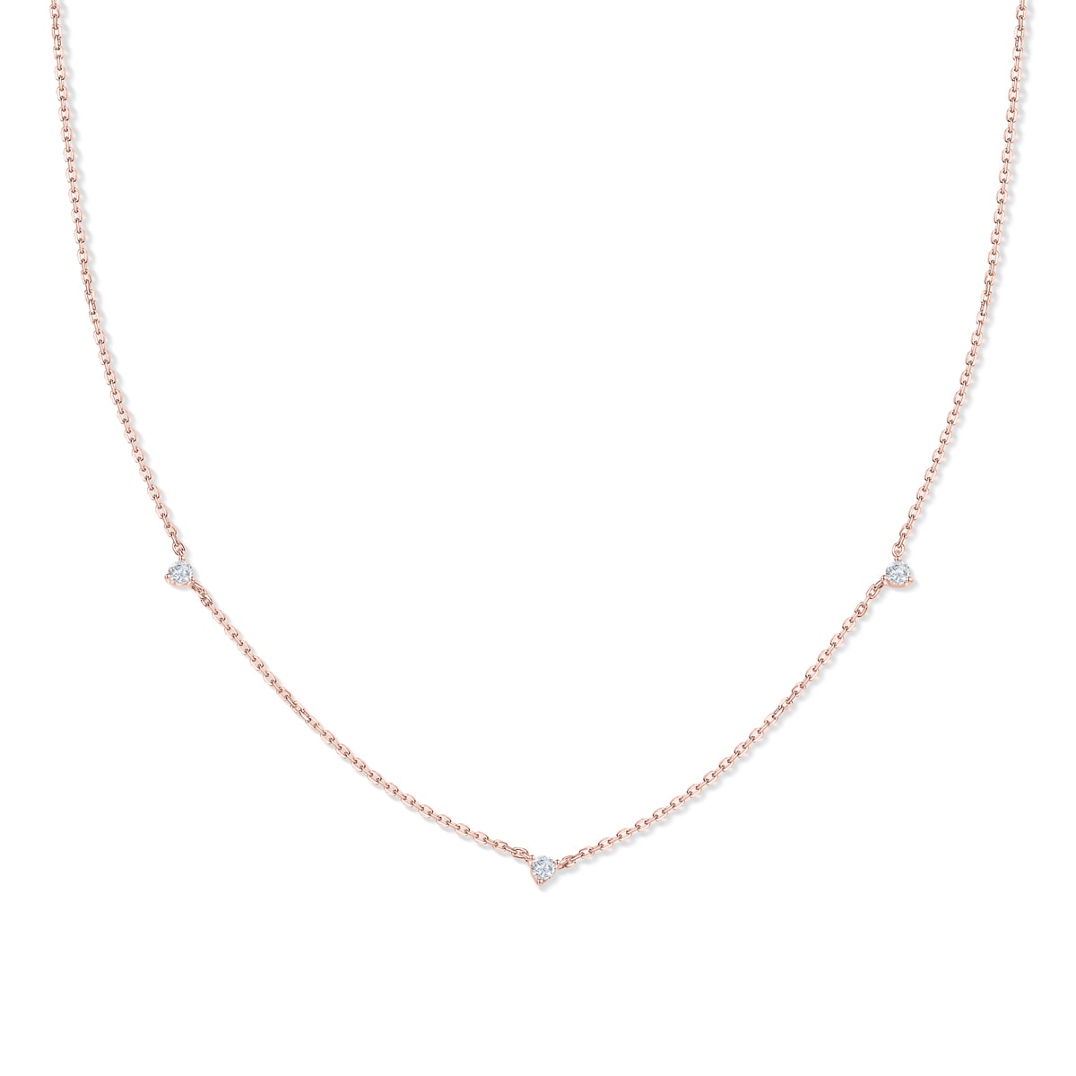 Grace-0.03 Carats Round Moissanite Dainty Necklace