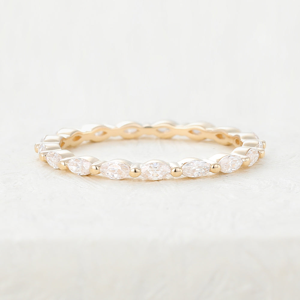 Gabriella-1.44 TCW Marquise  Moissanite Full Eternity Wedding Band