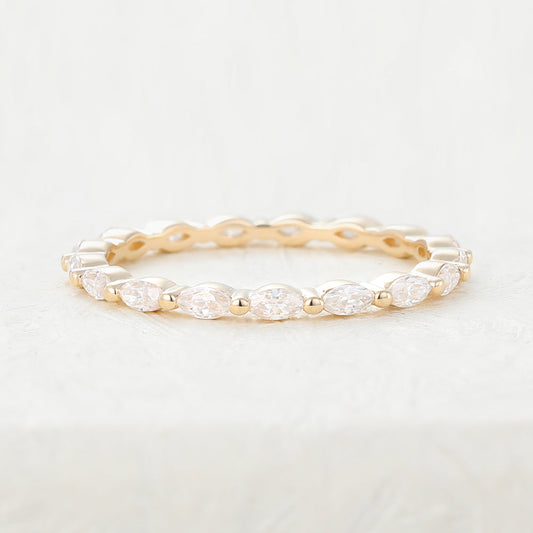 Gabriella-1.44 TCW Marquise  Moissanite Full Eternity Wedding Band