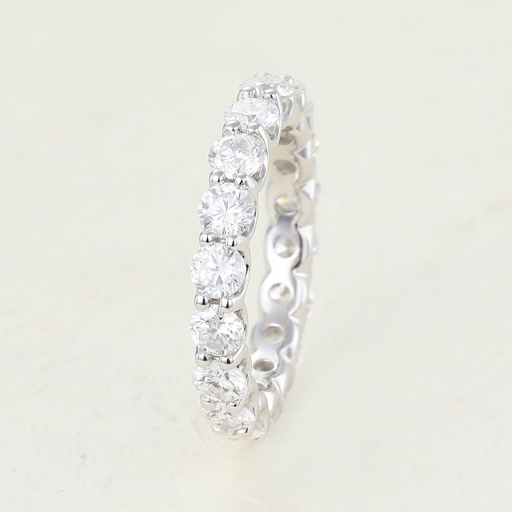 Faith-1.8 TCW Round Moissanite Full Eternity Wedding Band