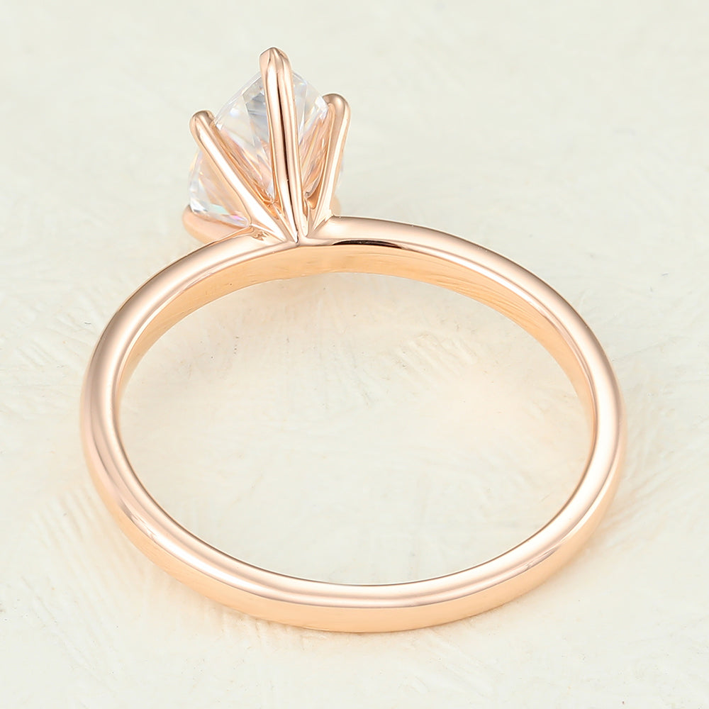 Karen-1.5 Carats Pear Moissanite Solitaire  Engagement Ring